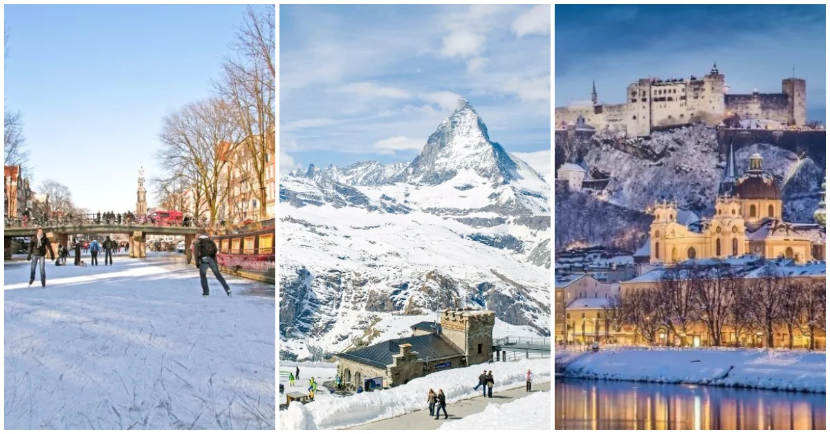 destinations to experience snowfall december