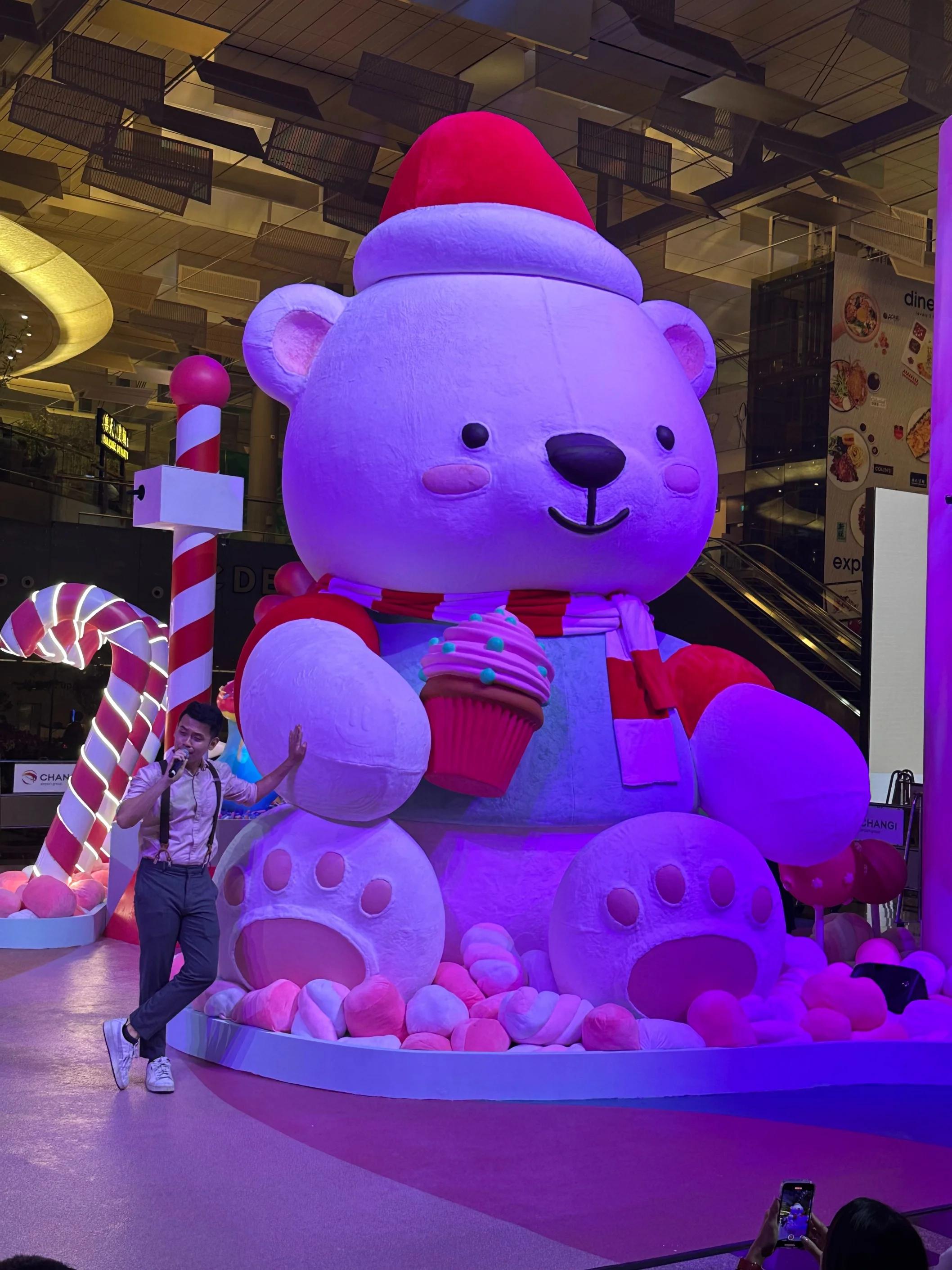 A bear display at Changi Airport