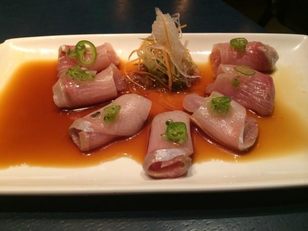 Yellowtail Sashimi with Kizami Wasabi Salsa and Yuzu-Soy