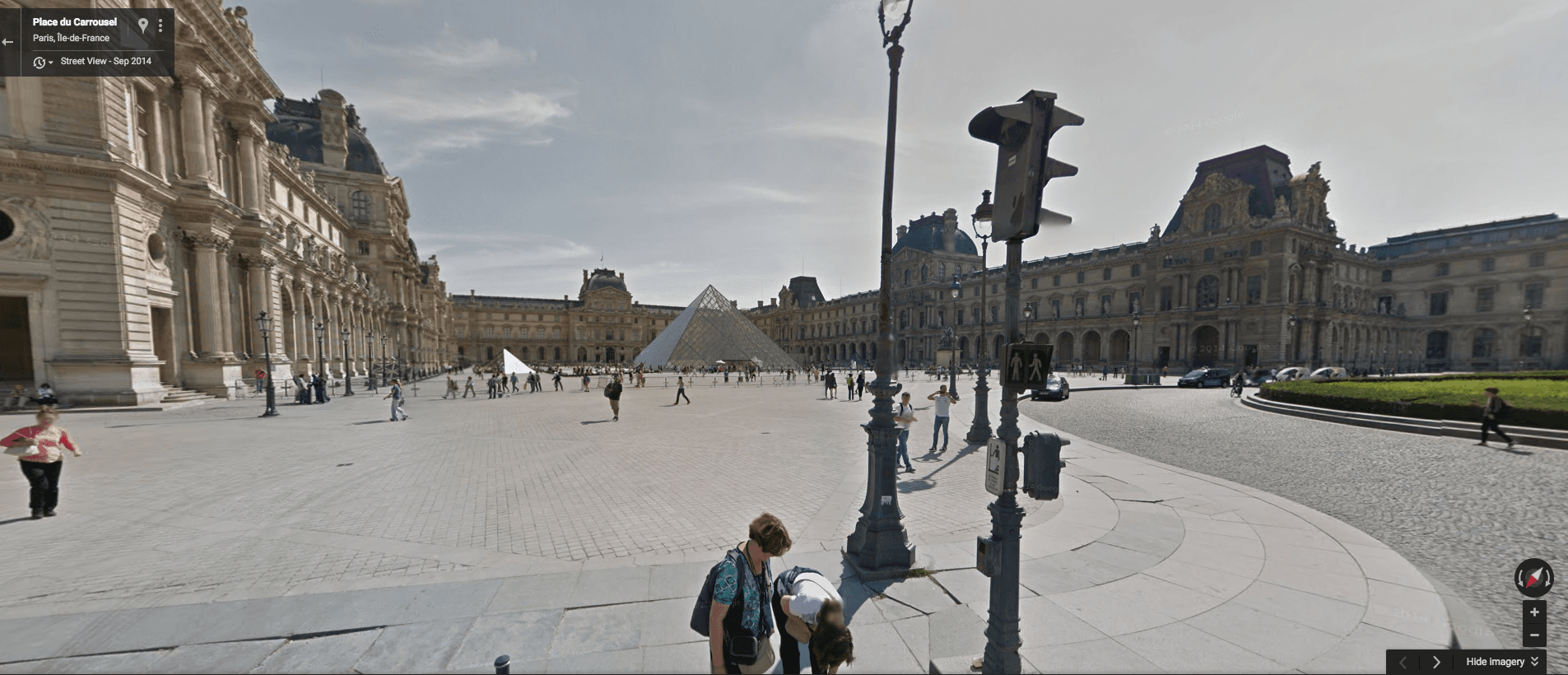 Google Street View of Louvre Museum, Paris, France