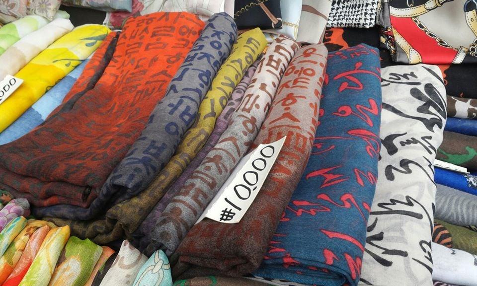 Scarves with Hangul Inscriptions for 10 000 Won Only