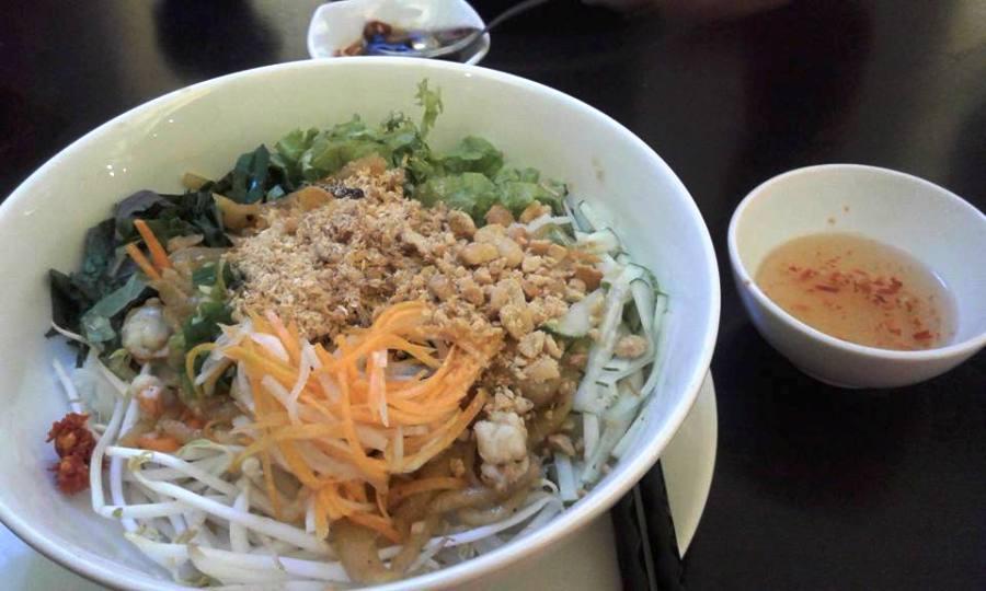 Noodle treat with a side of tangy dressing