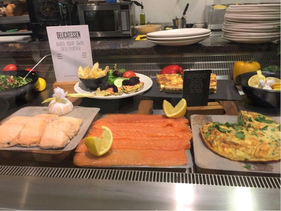 Delicatessen smoked salmon sandwich selfridges food hall london halal food muslim friendly desserts