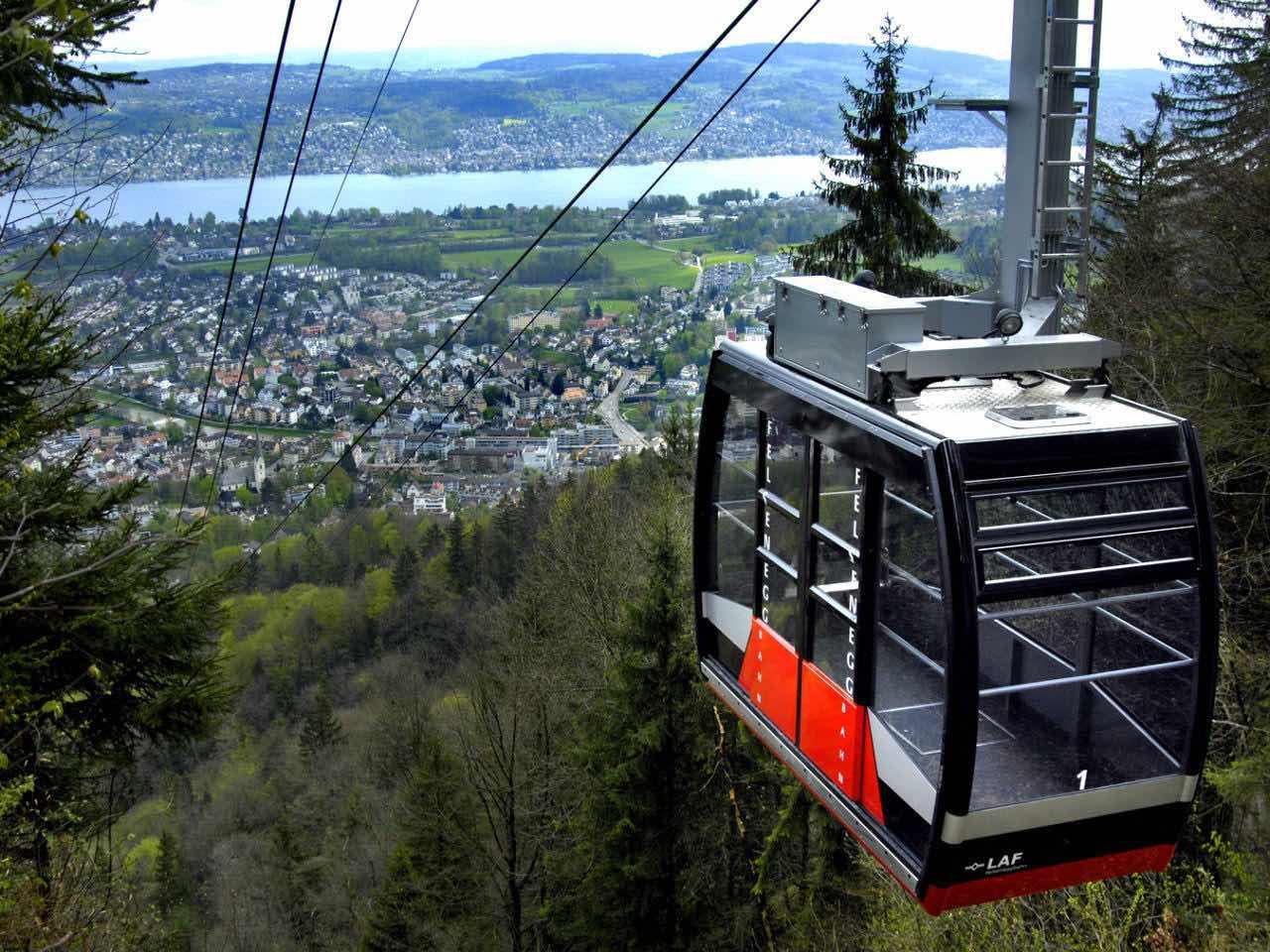 You can also ride an aerial cable car to Felsenegg!
