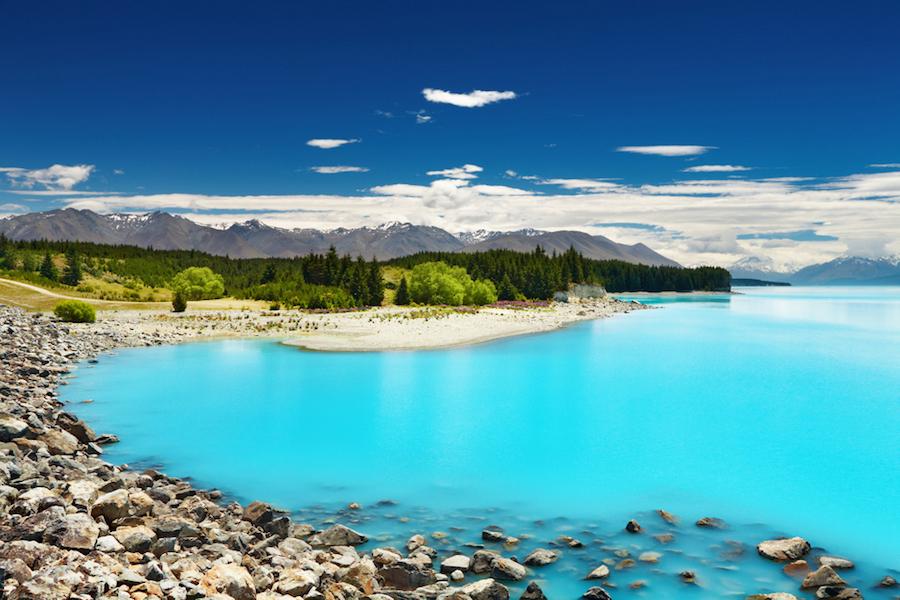 Pukaki lake and Southern Alps, New Zealand