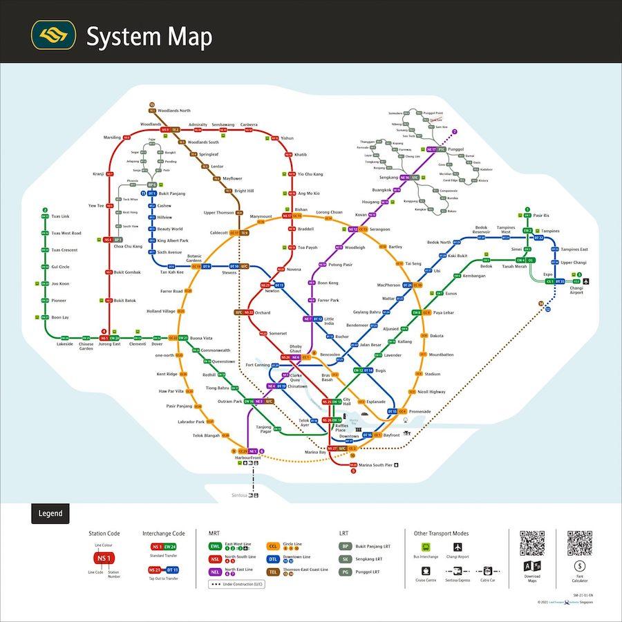 peta MRT map Singapore rute