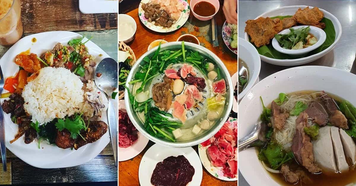 Thai dishes collage